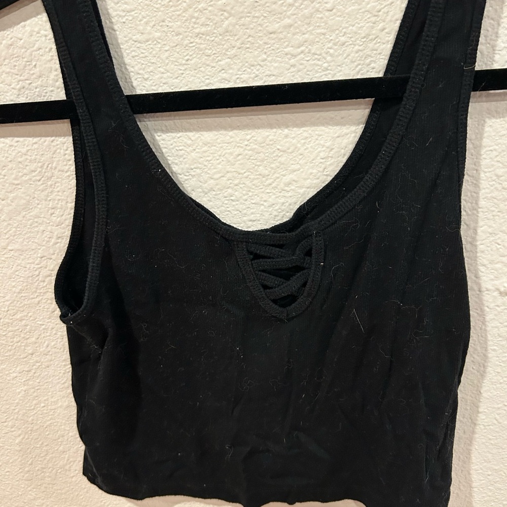 Wild Fable Black Lace-Up Top